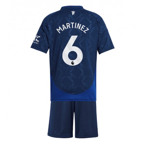 Fotballdrakt Barn Manchester United Lisandro Martinez #6 Bortedraktsett 2024-25 Kortermet (+ Korte bukser)